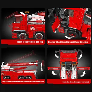 Mould <span class=keywords><strong>King</strong></span> 19008 MOC City Car, modèle de camion de remorquage motorisé APP/RC, <span class=keywords><strong>jouet</strong></span> de construction en briques à assembler soi-même pour enfants, cadeau, ensembles de blocs de construction - Product Image 5