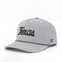 Gorras Deportivas de Nylon de Secado Rápido con Bordado 3D Personalizado al por Mayor, Gorras de Golf con Orificios Cortados con Láser, Visera Precurvada y Cierre a Presión