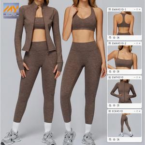2026 New Yoga Wear Workout Autumn Winter Sportswear Gym Fitness Sets Women High Waist Leggings Yoga Sets Nude Yoga Suits