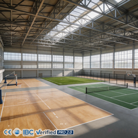 Structure en acier durable pour salle de basketball intérieure, conception de terrain spacieux sans colonnes, haute résistance à la charge de neige, galvanisation à chaud, usage industriel