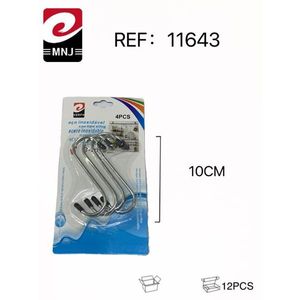 Gancio a S in acciaio inossidabile MNJ da 10 cm, confezione da 4 pezzi, accessori per montaggio a parete - Product Image 3