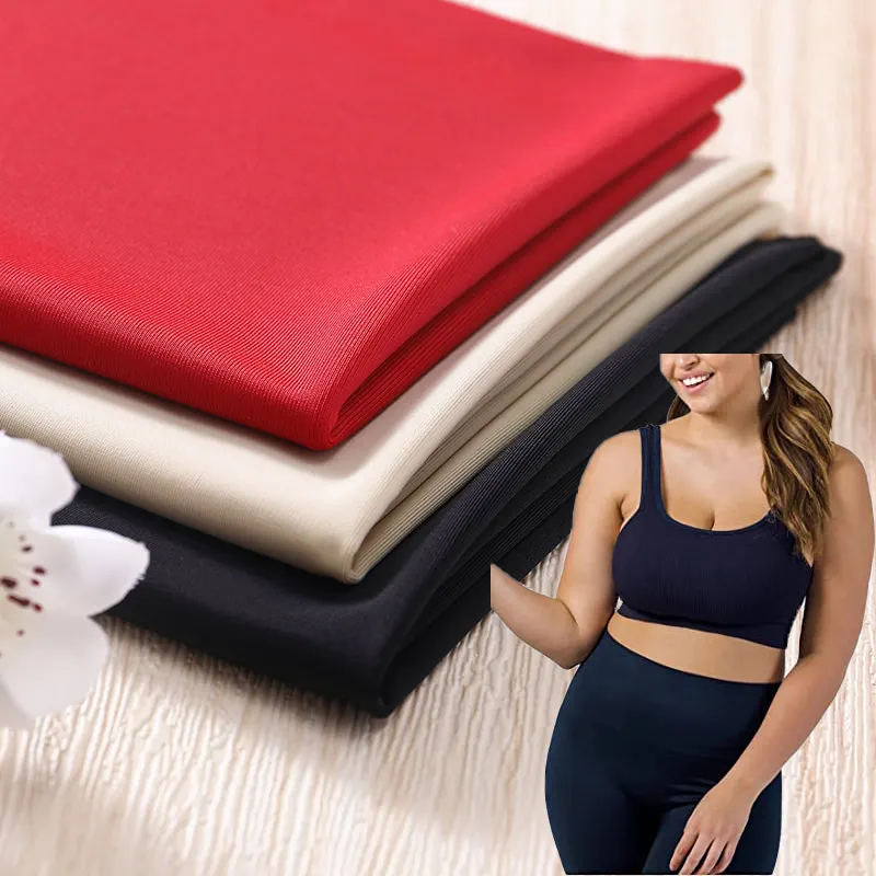 Haute qualité personnalisé 60% Nylon 40% Spandex couleur unie Polyamide élasthanne 4 voies extensible Nylon Spandex tissu pour le Yoga