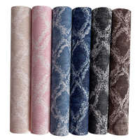 0.7mm PU Faux cuir fleur en relief Jeans similicuir tissu pour bricolage faisant des sacs vêtements arcs artisanat matériel décorations