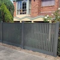 Pagar Vertikal Aluminium dengan Gerbang, Lapisan Bubuk Hitam, Dekoratif, Ukuran Kustom untuk Villa, Rumah, dan Jalan Masuk