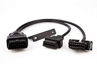 Câble OBD2/OBDII/Y 16 broches Linkyou Auto pour voitures Fiat/Renault/Peugeot/Citroën, connecteur mâle/femelle en cuivre, gaine en PVC, 24V/12V