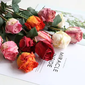 Feuer geröstete einzelne Zweig romantische Gefühl feuchtigkeit spendende Rose Curling künstliche Blume künstliche Blume Wohnzimmer Tab