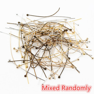 200 pcs/lot 16 20 25 30 40 45 50mm épingles à tête sphérique en métal couleur argent pour la <span class=keywords><strong>fabrication</strong></span> <span class=keywords><strong>de</strong></span> <span class=keywords><strong>bijoux</strong></span> à bricoler soi-même épingles à tête résultats Dia 0.5mm fournitures - Product Image 2