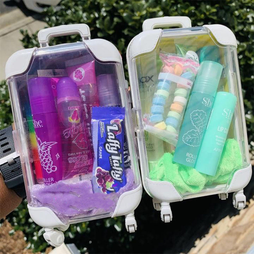 False Eyelashes Mini Suitcase Packaging Mini Trolley False Dolls