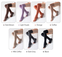 Chaussettes de yoga montantes antidérapantes à cinq doigts, en tricot extensible, pour Pilates, Barre, Danse et Fitness, au-dessus du genou, vente en gros