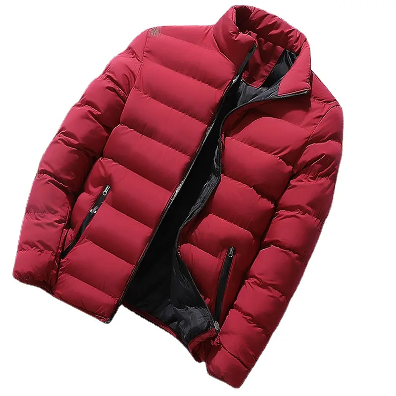 Men Windbreak Thick Warm Jacket Windproof Cotton Padded Zipper Coats Male Stand Collar Puffer Jacket