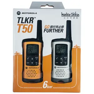 Motorola TLKR-T50 intercom cho trẻ em Mini Walkie Talkie sử dụng khoảng cách 6km LCD hiển thị Motorola T50 một cặp