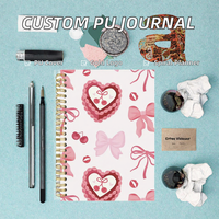 Carnet Coquette Rose Nœud Cœur Cerise Esthétique Journal Spirale pour Filles Papeterie Mignonne Féminine Étudiante Vente en Gros