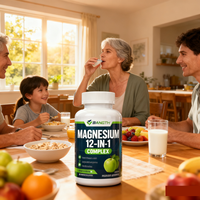 Nouvel Arrivage : Capsules de Magnésium Glycinate pour la Santé Musculaire, Complexe 12-en-1 de Vitamines et Minéraux, 700mg, Soutien Osseux et Articulaire, 120 gélules
