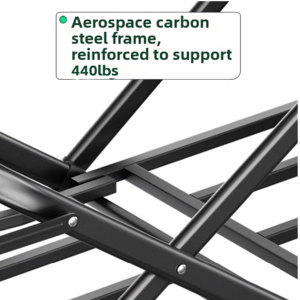 Chariot de camping pliable Liveer avec table réglable, design robuste et imperméable, capacité de charge de 440 lb, cadre <span class=keywords><strong>en</strong></span> acier au carbone - Product Image 4