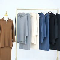 Ensemble Haut et Jupe Femme Musulmane Deux Pièces, Pull Pudique Vêtement Islamique pour Femme, Tenue Quotidienne Décontractée et Pudique