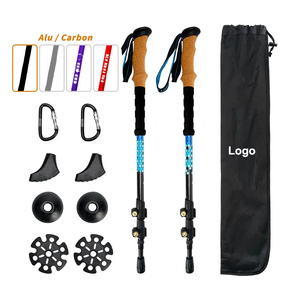Vente en gros <span class=keywords><strong>de</strong></span> bâtons <span class=keywords><strong>de</strong></span> trekking tactiques <span class=keywords><strong>ultra</strong></span> légers entièrement en fibre <span class=keywords><strong>de</strong></span> carbone 100% Bâton <span class=keywords><strong>de</strong></span> <span class=keywords><strong>marche</strong></span> <span class=keywords><strong>nordique</strong></span> Bâton <span class=keywords><strong>de</strong></span> randonnée télescopique avec verrouillage rabattable - Product Image 1