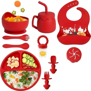 Juego de Vajilla para Bebés al por Mayor, Libre de BPA, Plato para Bebé con Fuerte Succión, con Tenedor y Cuchara - Product Image 1