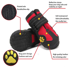 Protège-pattes pour chien en gros, bottes de neige imperméables pour chien avec lacets, bandes réfléchissantes, semelle robuste antidérapante - Product Image 1