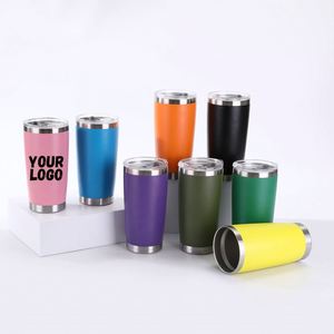 Vaso Térmico Personalizado de 20oz, Tazas de Café al por Mayor, Vaso de Acero Inoxidable de Doble Pared con Pajita - Product Image 1