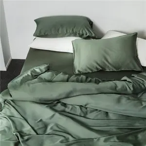 Draps de refroidissement en bambou Queen 100% Viscose de bambou Draps Set 16 "Deep Pocket Breathable Silky Soft Bed Sheets