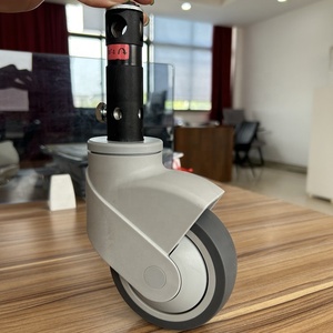 Langstangen-Brems rollen rad TPR TPE TPR Krankenhaus bett <span class=keywords><strong>100mm</strong></span> 4 Zoll Central Lock <span class=keywords><strong>Caster</strong></span> - Product Image 1