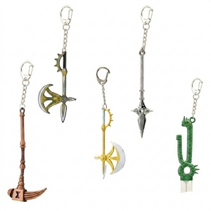 Porte-clés Anime <span class=keywords><strong>Seven</strong></span> <span class=keywords><strong>Deadly</strong></span> <span class=keywords><strong>Sins</strong></span> avec design Diankin Aiskano & Meliodas, modèle en métal, pendentif pour les fans et les collectionneurs - Product Image 1