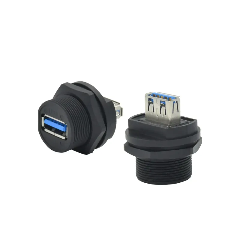 IP67 USB 2.0/3.0ขั้วต่อสายเคเบิลตัวผู้ตัวเมียแผงซ็อกเก็ตชนิด C ไมโคร USB สำหรับขั้วต่อ USB ประเภทสาย PCB