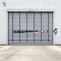 Porte à enroulement rapide automatique en acier galvanisé et PVC, design industriel pour applications d'entreposage et de stockage frigorifique