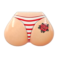 Autocollants magnétiques créatifs en résine, forme de corps de femme en lingerie sexy, design 3D amusant de fesses avec étoiles et rayures, idée cadeau unique