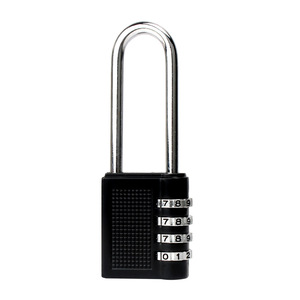 Extended Beam Combination Lock 40mm Zinc Alloy Black Cabinet Door Lock Mechanical <b>Padlock</b> Chrome Finish - Product Image 5