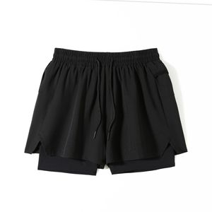 Lan Lichi Men's Double <b>Layer</b> Sports Shorts Breathable Quick Dry Running Fitness Shorts Summer Outdoor Wear <b>Mid</b> Waist Spandex - Product Image 5