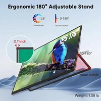 Moniteur de jeu portable IPS 1200P 60Hz FHD de 13 pouces avec HDR USB-C et haut-parleurs intégrés avec support pour ordinateurs portables pour PS4 PS5 Switch
