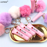 Gloss à lèvres mignon avec porte-clés, marque privée, gloss à lèvres végétalien brillant, pigmenté, brillant, pailleté