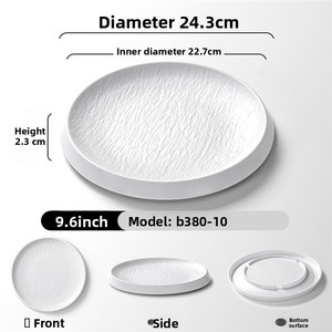 Plato Redondo Plano con Diseño Sólido y Esmaltado, para Uso Comercial, Diseño Minimalista Japonés, para Platos Fríos, Arroz Frito, Barbacoa - Product Image 6