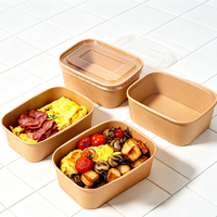 Boîte alimentaire rectangulaire grande capacité pour emballage de plats de barbecue à emporter