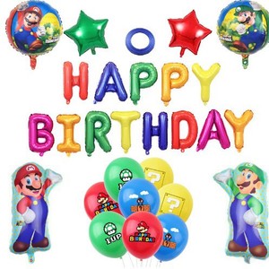 Venta al por mayor juego dibujos animados <span class=keywords><strong>Mario</strong></span> cumpleaños fiesta decoración aluminio película globos conjunto - Product Image 5
