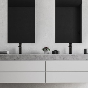 Rubinetto Moderno <span class=keywords><strong>Nero</strong></span> <span class=keywords><strong>Opaco</strong></span> in Ottone, Miscelatore Artistico per Lavabo a Vaso, Monoforo Alto per Bagno, Hotel, Camera da Letto, Corridoio - Product Image 6