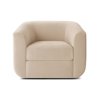 Fauteuil individuel rembourré à structure en bois, style club, directement de l'usine, mobilier de luxe personnalisé pour salon de villa