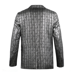 Ultimi abiti alla moda argento <span class=keywords><strong>uomo</strong></span> <span class=keywords><strong>blazer</strong></span> <span class=keywords><strong>oversize</strong></span> in materiale misto viscosa poli <span class=keywords><strong>uomo</strong></span> - Product Image 2