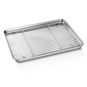 Sécurité alimentaire 18/10 304 acier inoxydable cuisine <span class=keywords><strong>multifonction</strong></span> grill plateaux support <span class=keywords><strong>pain</strong></span> cuisson Barbecue assiettes plateau ensemble avec <span class=keywords><strong>grille</strong></span> support - Product Image 5