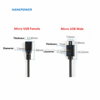 Cable Micro USB macho/hembra para extremo abierto, Cable de datos de carga Micro USB de 2/4 núcleos, venta al por mayor