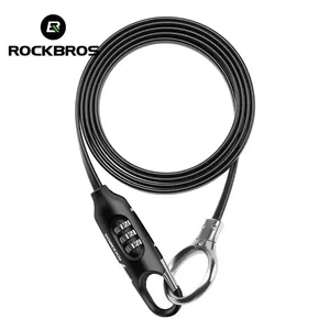 ROCKBROS multifunzione blocco del cavo di sicurezza all'ingrosso portatile flessibile ciclismo leggero compatto portatile lucchetto per bici