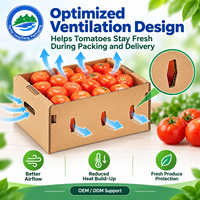Groothandel Eco-vriendelijke Biologisch afbreekbare Herbruikbare Golfkartonnen Fruitbak met Aangepast Logo Gerecycleerde Tomaten- en Groentenverpakking