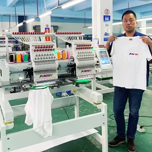 Zwei Kopf Computerized Gleiche Feiya Stickerei Maschine Preis für Kappe T-shirt Hut Stickerei