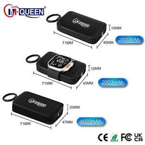 Batería Externa Magnética Inalámbrica de Emergencia con Logotipo Personalizado, Mini Portátil, 2000 mAh, con 2 Cables de Carga para Teléfono y Reloj - Product Image 2