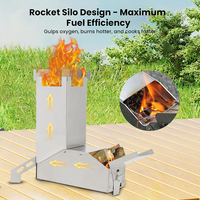 Réchaud portable en acier inoxydable à bois, équipement de camping, survie, barbecue au charbon de bois pour pique-nique