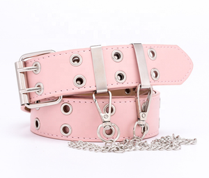 Hip-Hop Esthétique PU Cuir Punk <span class=keywords><strong>Ceinture</strong></span> Double Oeillet Avec Strass Boucle Noir Designer <span class=keywords><strong>Ceinture</strong></span> Avec Double Oeillets Trous - Product Image 6