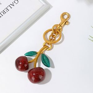 Cherry Bag Charm Fashion Accessories Golden <b>Key</b> <b>Chain</b> Glitter Resin Purse Charm for Bags - Product Image 2
