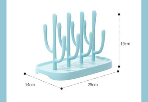 Support de vidange de bouteille de bébé en forme de Cactus personnalisé voyage Portable de qualité alimentaire PP matériel de séchage de bouteille de lait - Product Image 6
