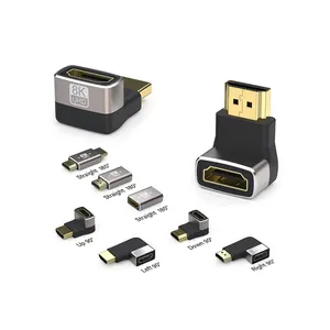 Adaptor HDMI nirkabel pria wanita, konverter adaptor 8K HDR HD kompatibel dengan kabel Hdmi berlapis emas untuk Laptop UHD TV Monitor